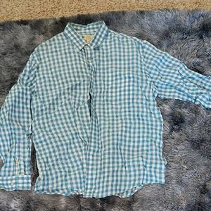 Jos. A. Bank Light Blue and White Plaid Shirt